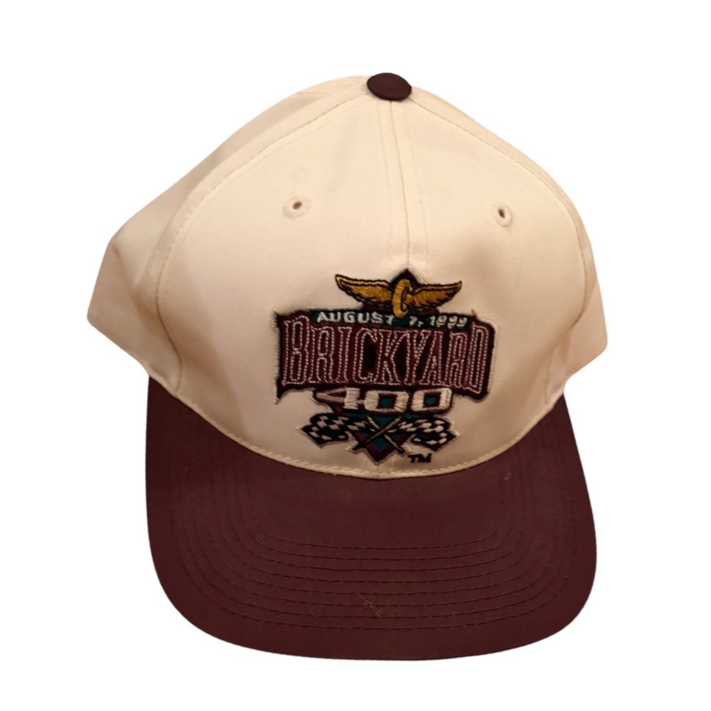 Vintage 1999 Brickyard 400 NASCAR Hat Snapback Indianapolis Motor Speedway Cream
